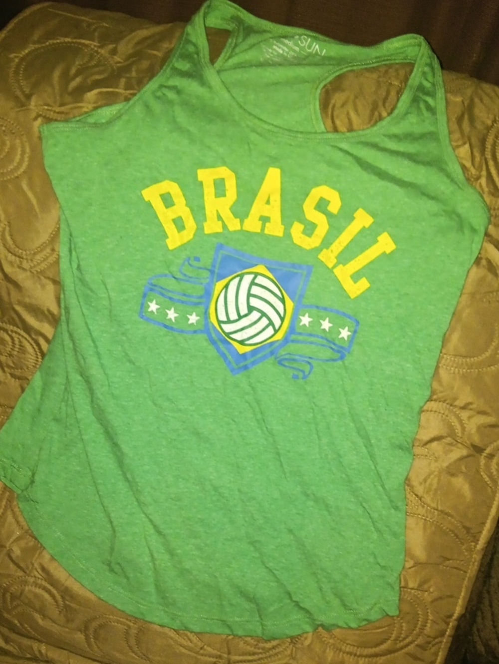 Fifth Sun Green Racerback Tank with White Logo